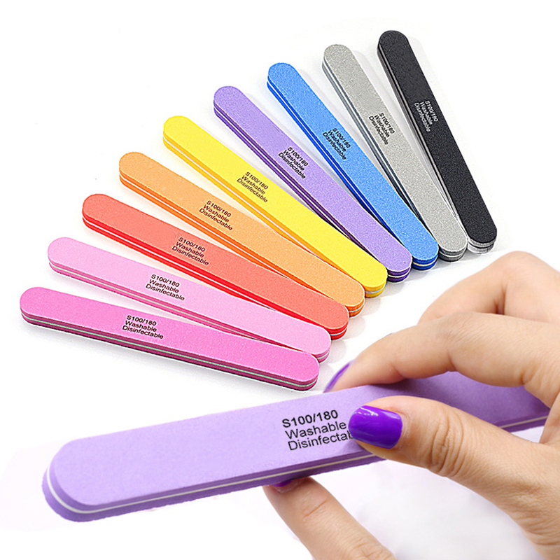 Nail Art Inspo - 10pcs/lot Professional Nail Files 100/180 Washable