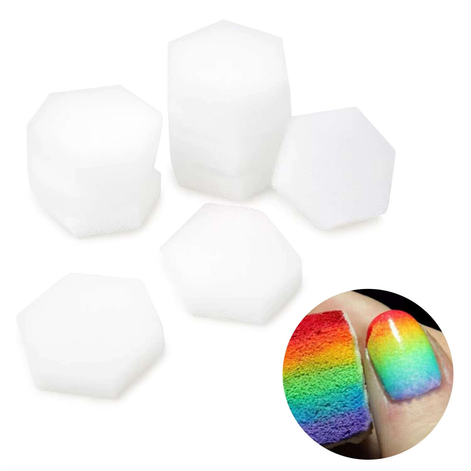 Nail Art Pinterest - 80Pcs Hexagon Soft Sponges, Lint Free
