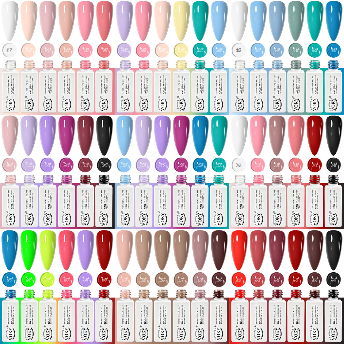 Nail Art Glossy - VOKY 6pcs Gel Nail Polish Set,
