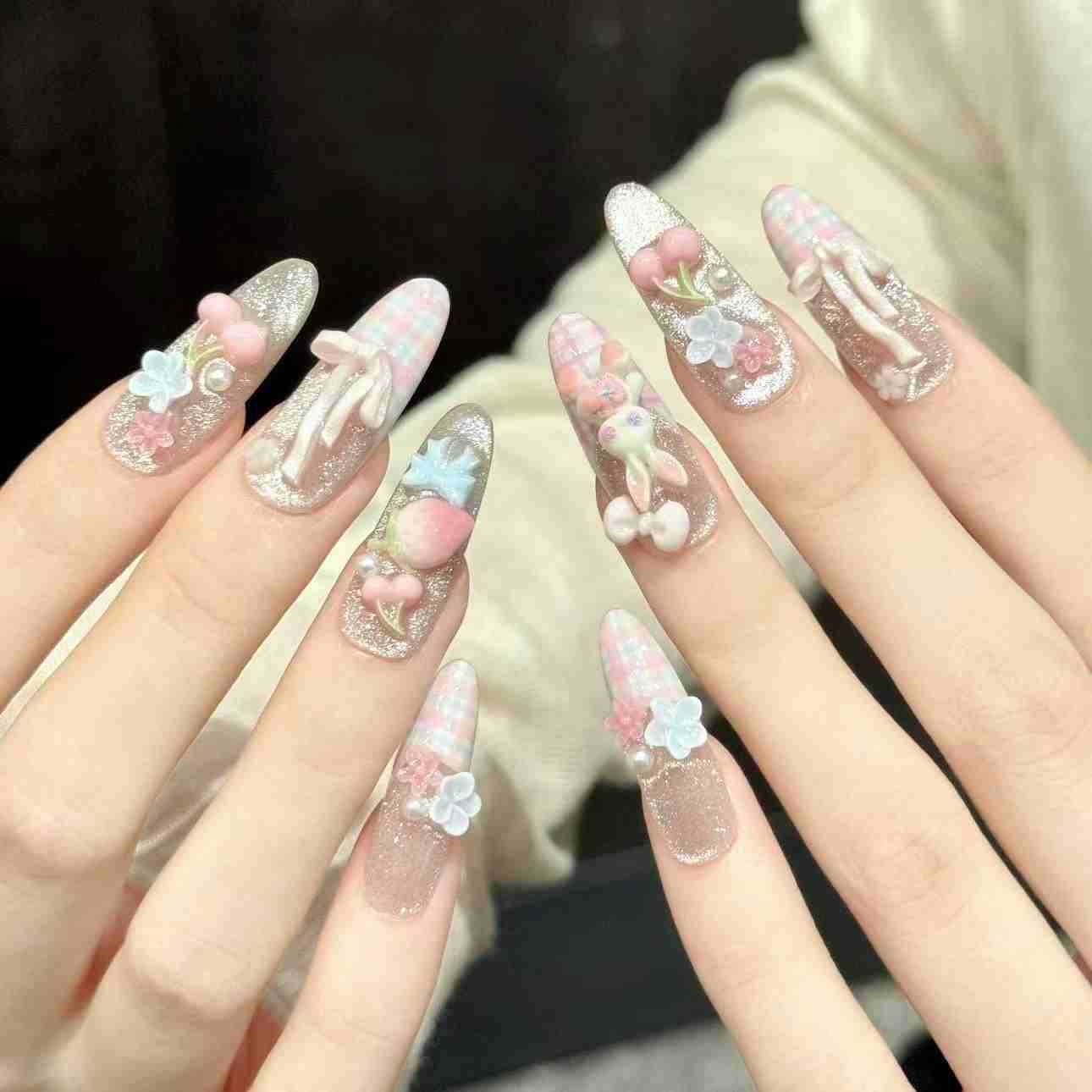 10PCS Oval Handmade Press On N - Nail Art Fake review and price