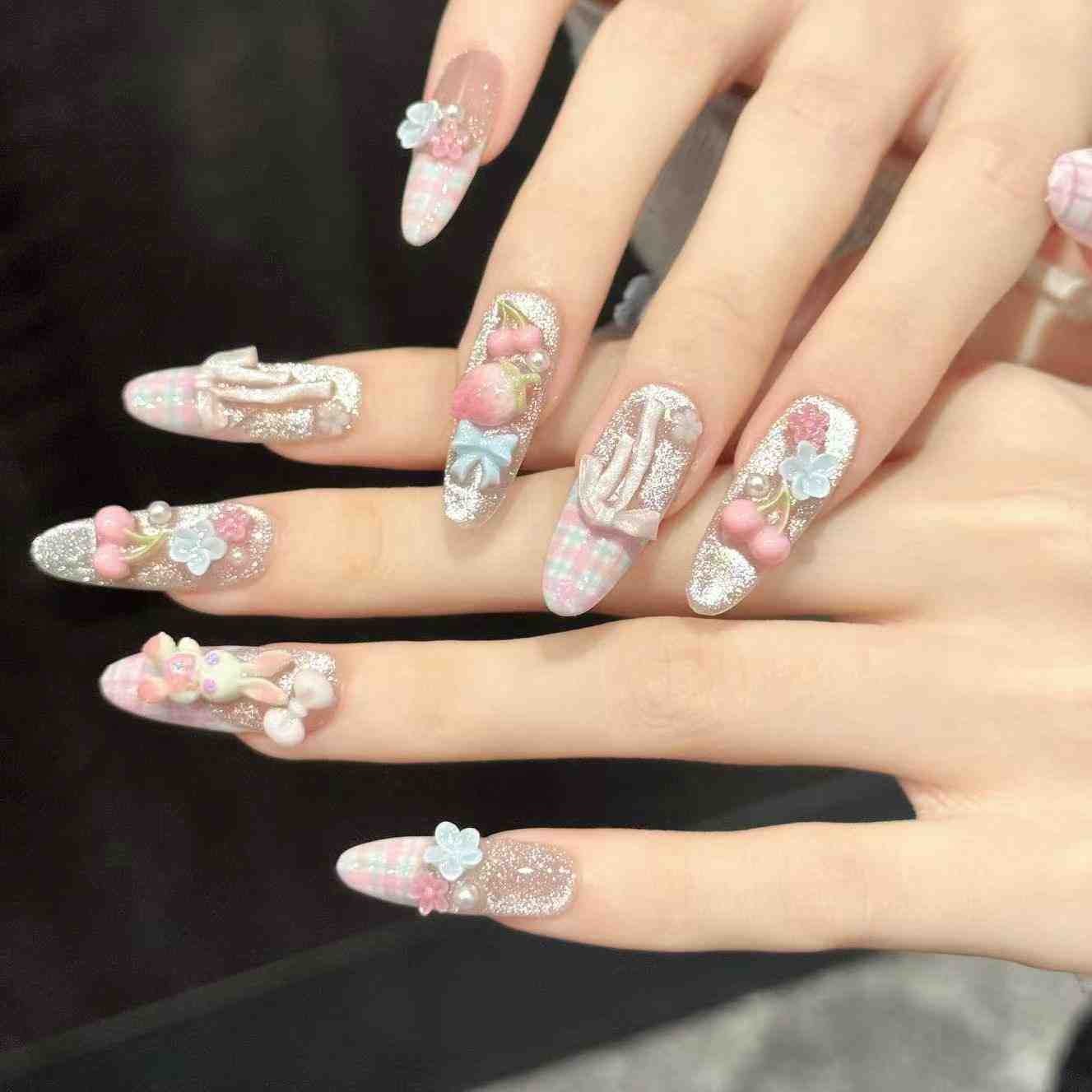 10PCS Oval Handmade Press On N - Nail Art Fake review and price