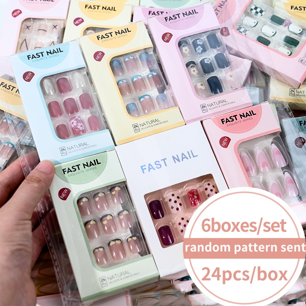 6Boxes/Set Short Square Fake N - Nail Art Fake review and price