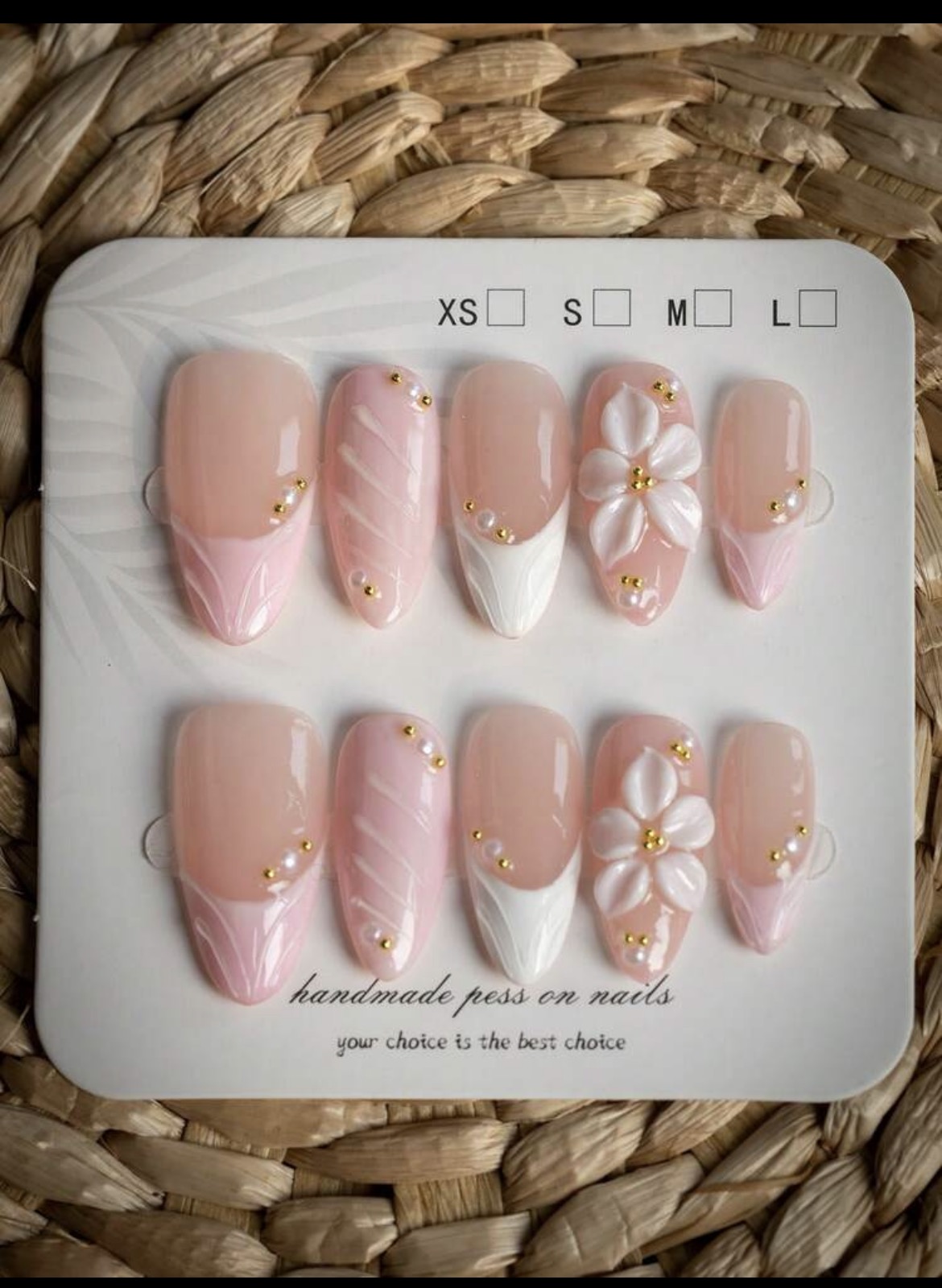 10 Pieces of Almond-Shaped Han - Nail Art Wedding review and price