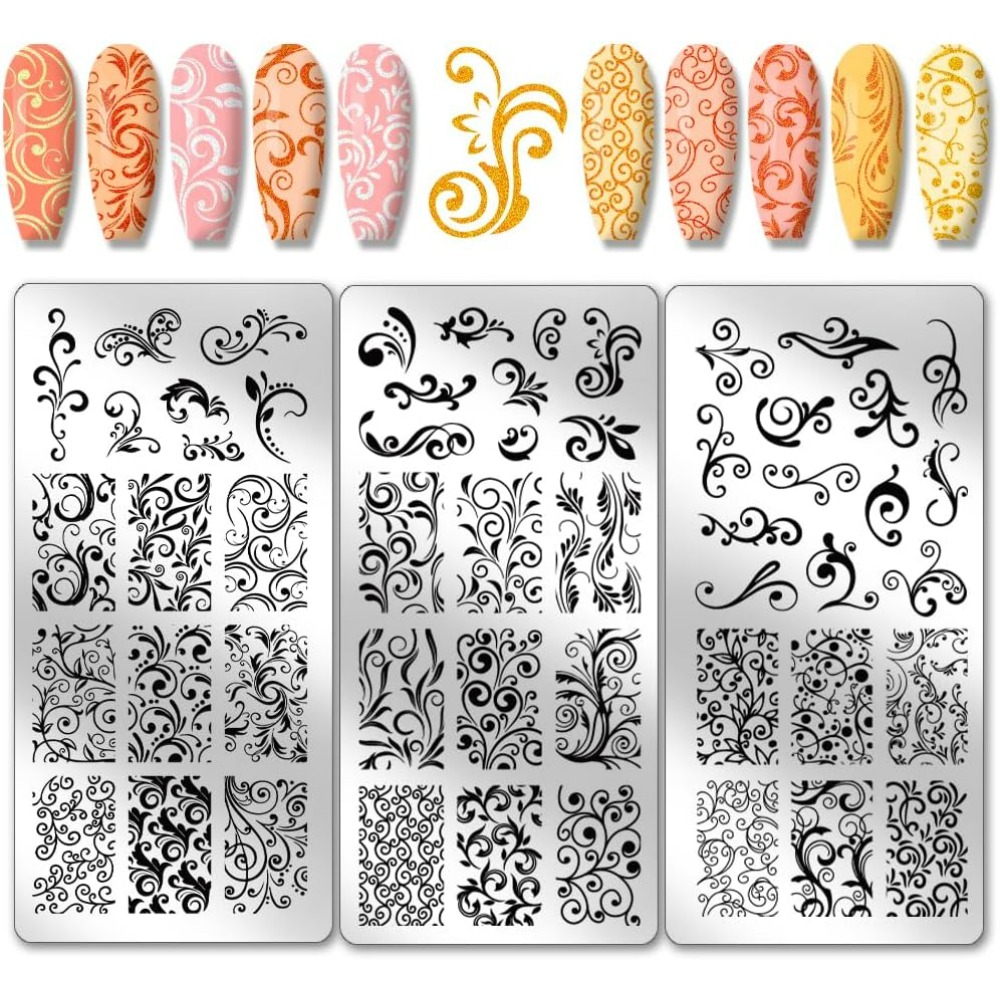 3pcs Swirl Pattern Nail Art Te - Nail Art Inspo review and price