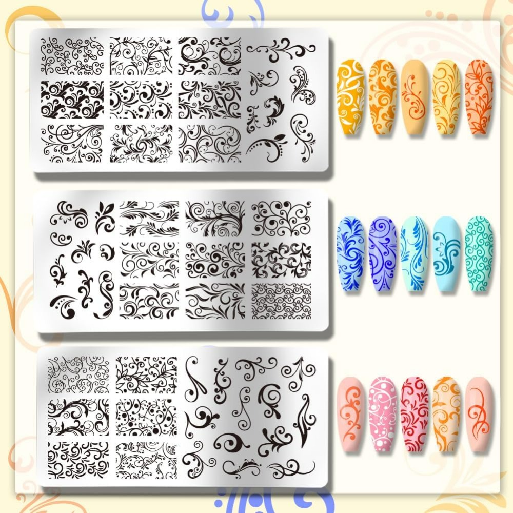 3pcs Swirl Pattern Nail Art Te - Nail Art Inspo review and price