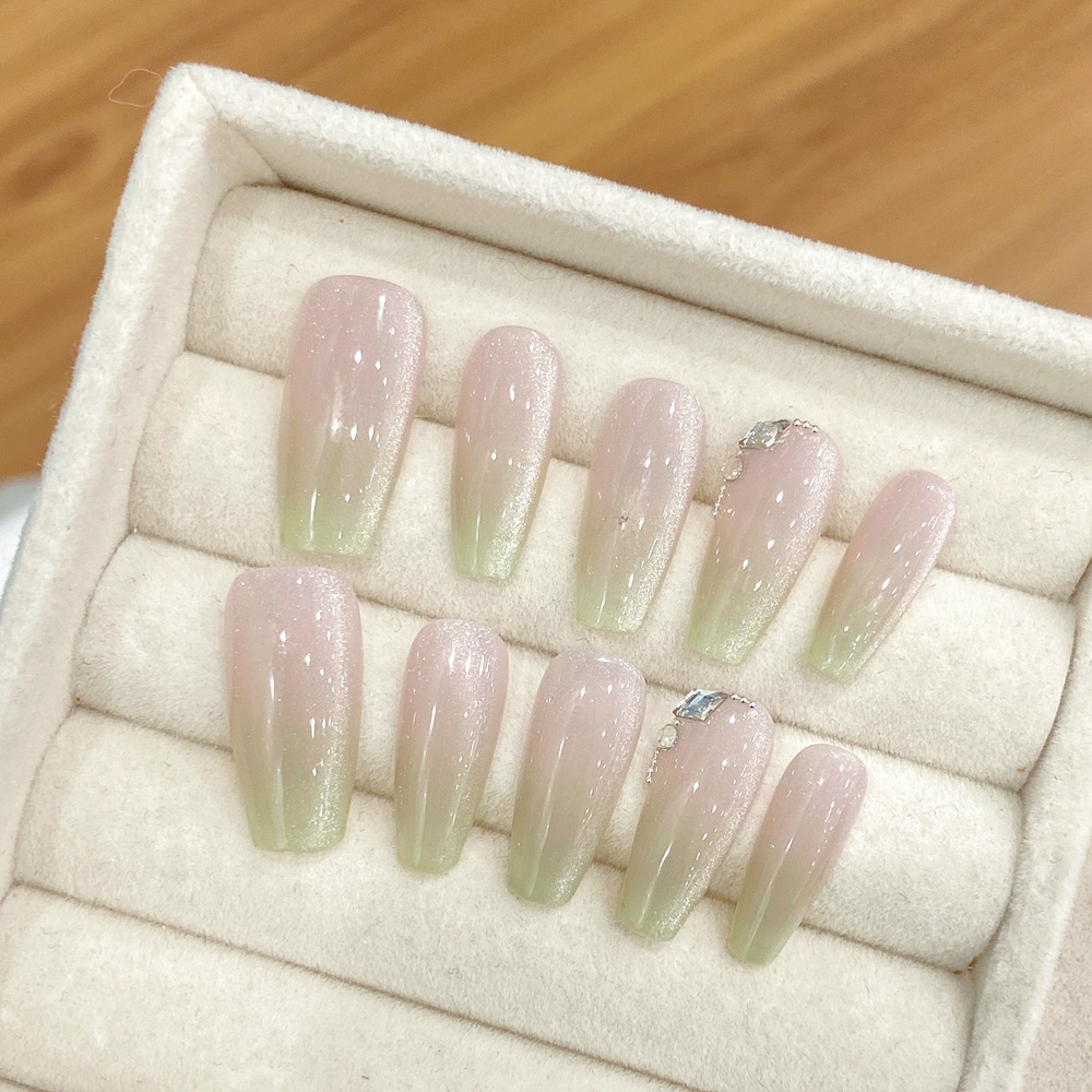 Handmade Almond Press on Nails - Nail Art Fake review and price