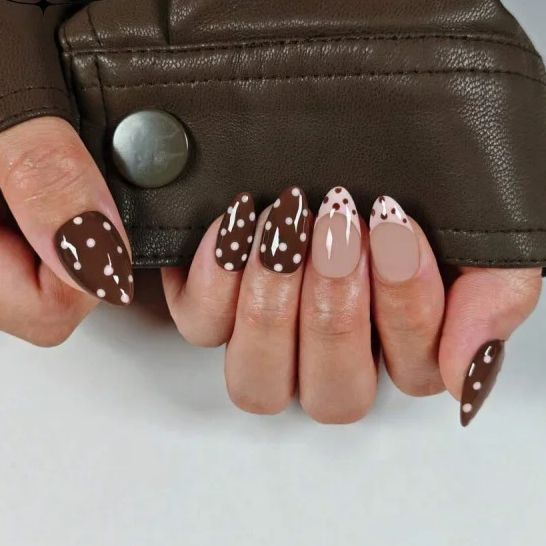 10pcs Short Almond Handmade Pr - Nail Art Fake review and price