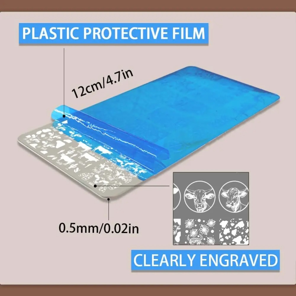 3pcs Cow-Theme Nail Stamping P - Nail Art Inspo review and price