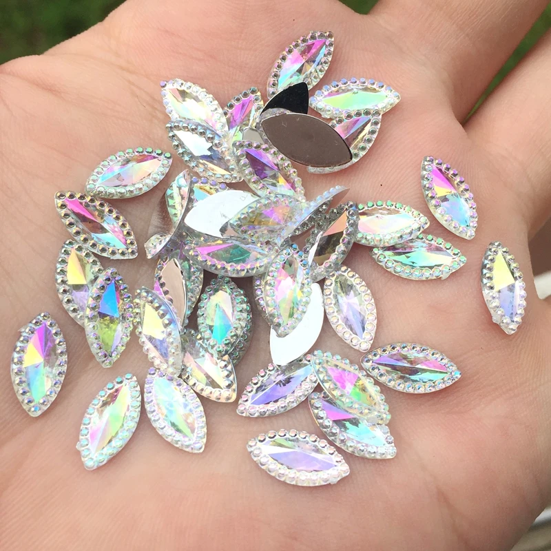 7*10mm White AB Clear&Transpar - Nail Art Wedding review and price