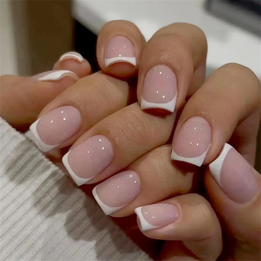 24Pcs/Set Short French Minimal - Nail Art Fake review and price