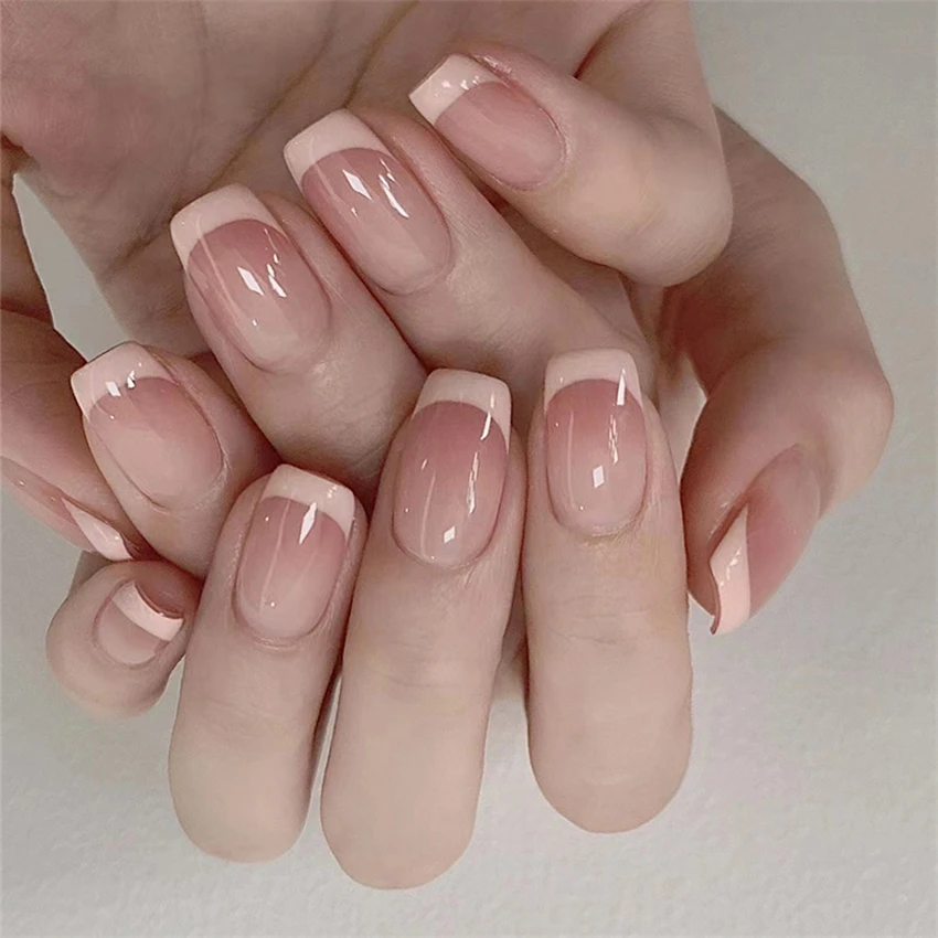 24Pcs/Set Short French Minimal - Nail Art Fake review and price