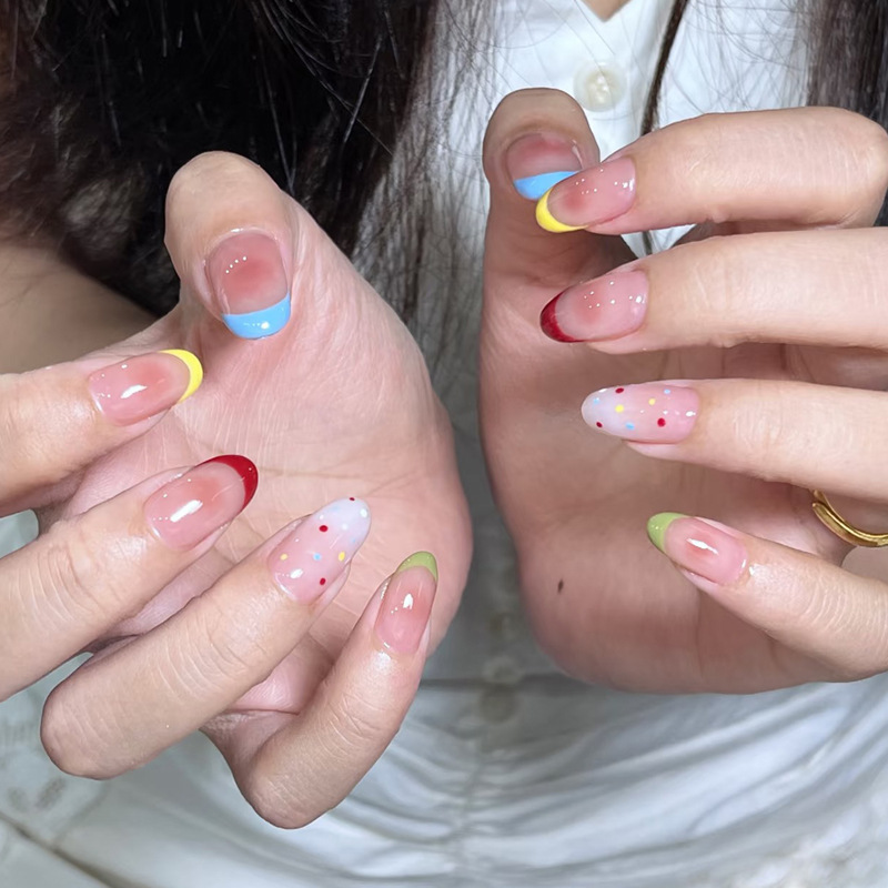 24Pcs Almond False Nails Sets  - Nail Art Fake review and price