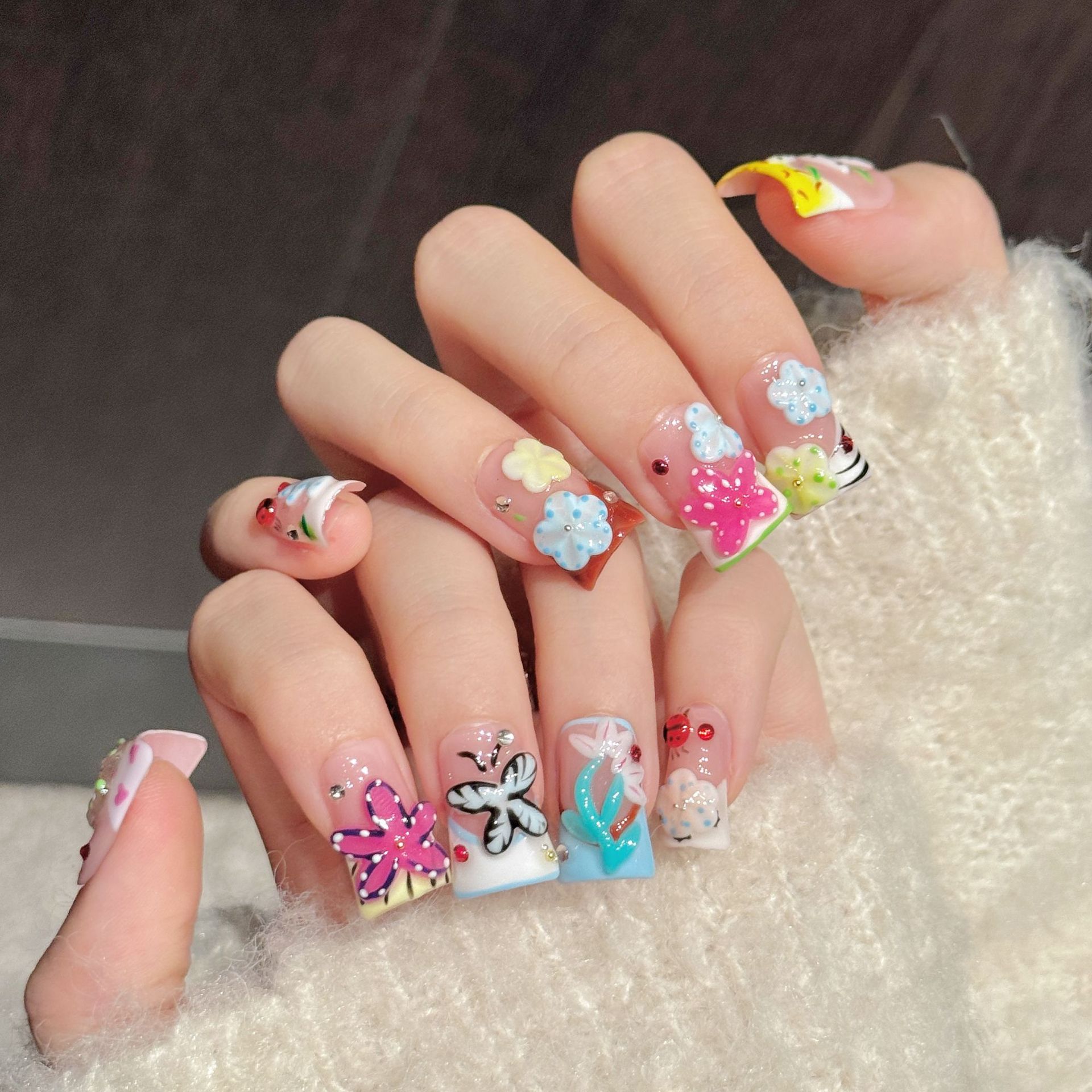 10PCS Duck Handmade Press On N - Nail Art Fake review and price