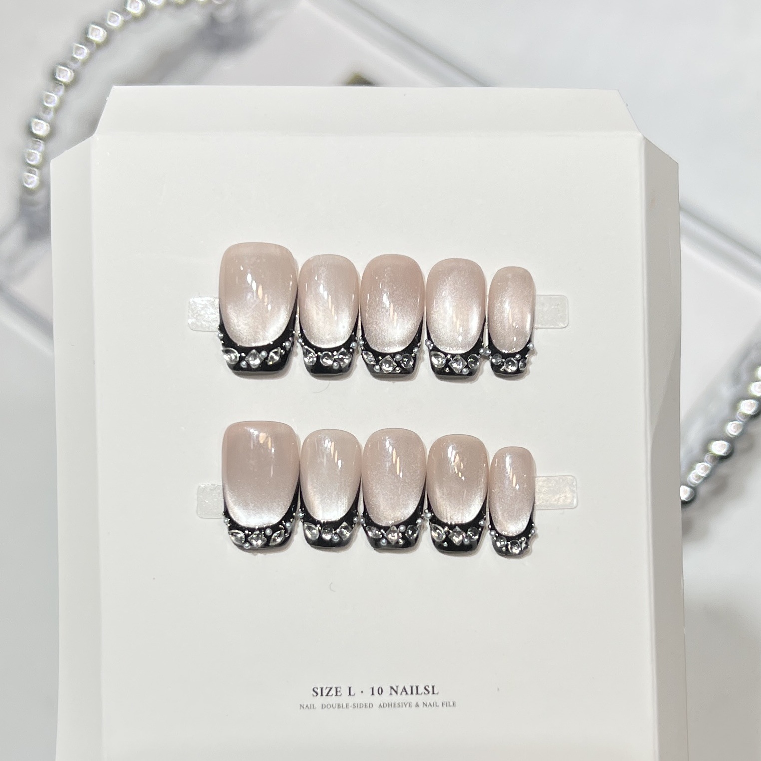 10pcs Black Cat Eyes Press on  - Nail Art Wedding review and price