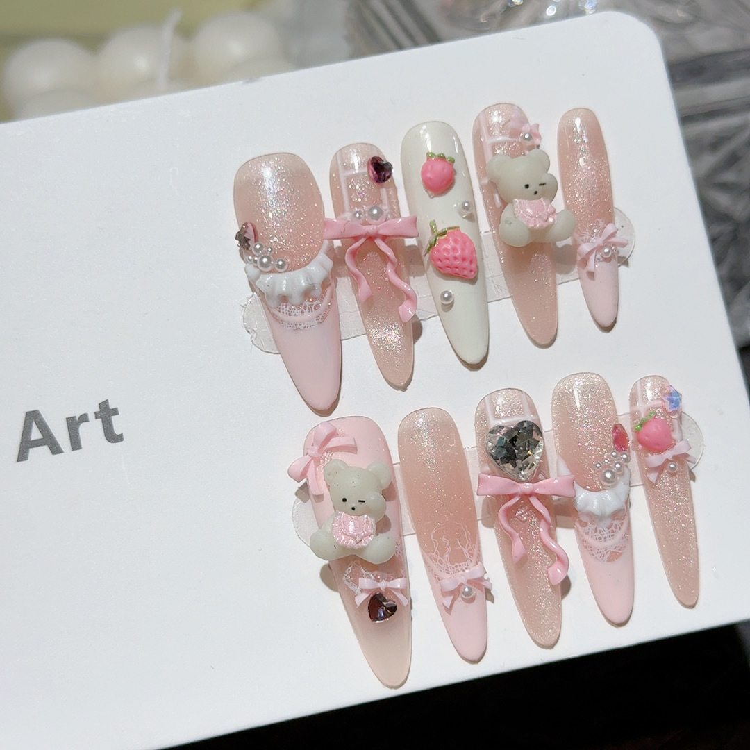 10pcs Cute Bear Rabbit Press O - Nail Art Fake review and price