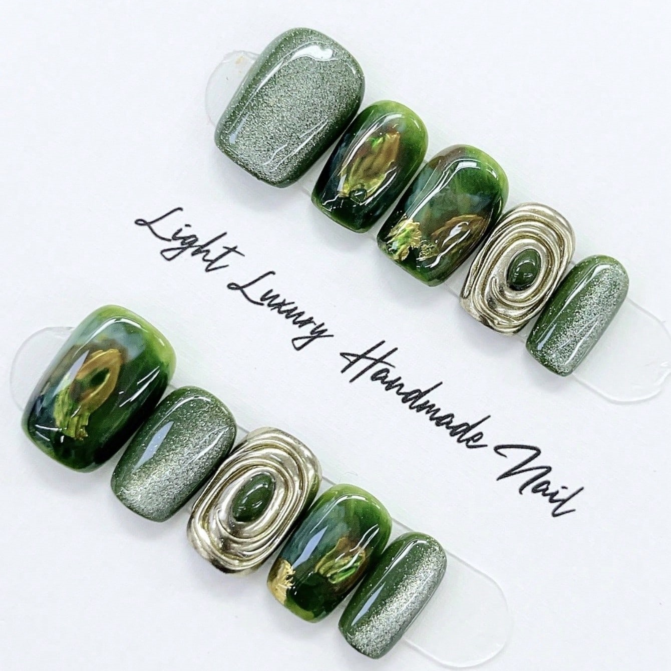 10pcs Pure Hand Pressed Short  - Nail Art Inspo review and price