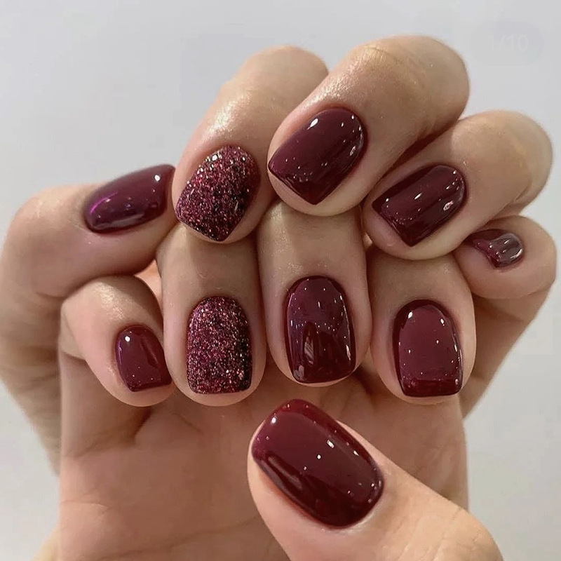 24Pcs Solid Color Press on Nai - Nail Art Glossy review and price