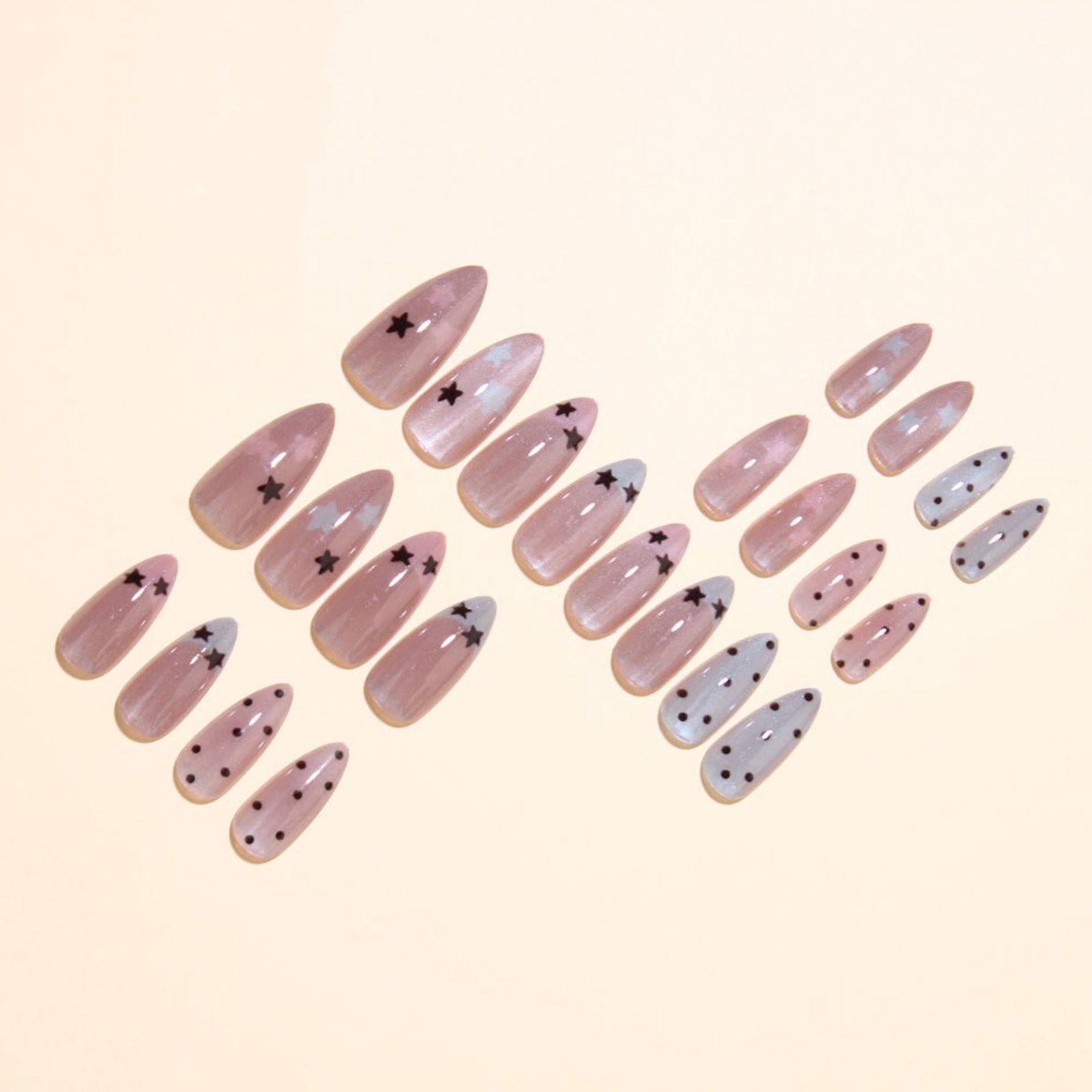 Nude Pink Almond Nails Press O - Nail Art Glossy review and price