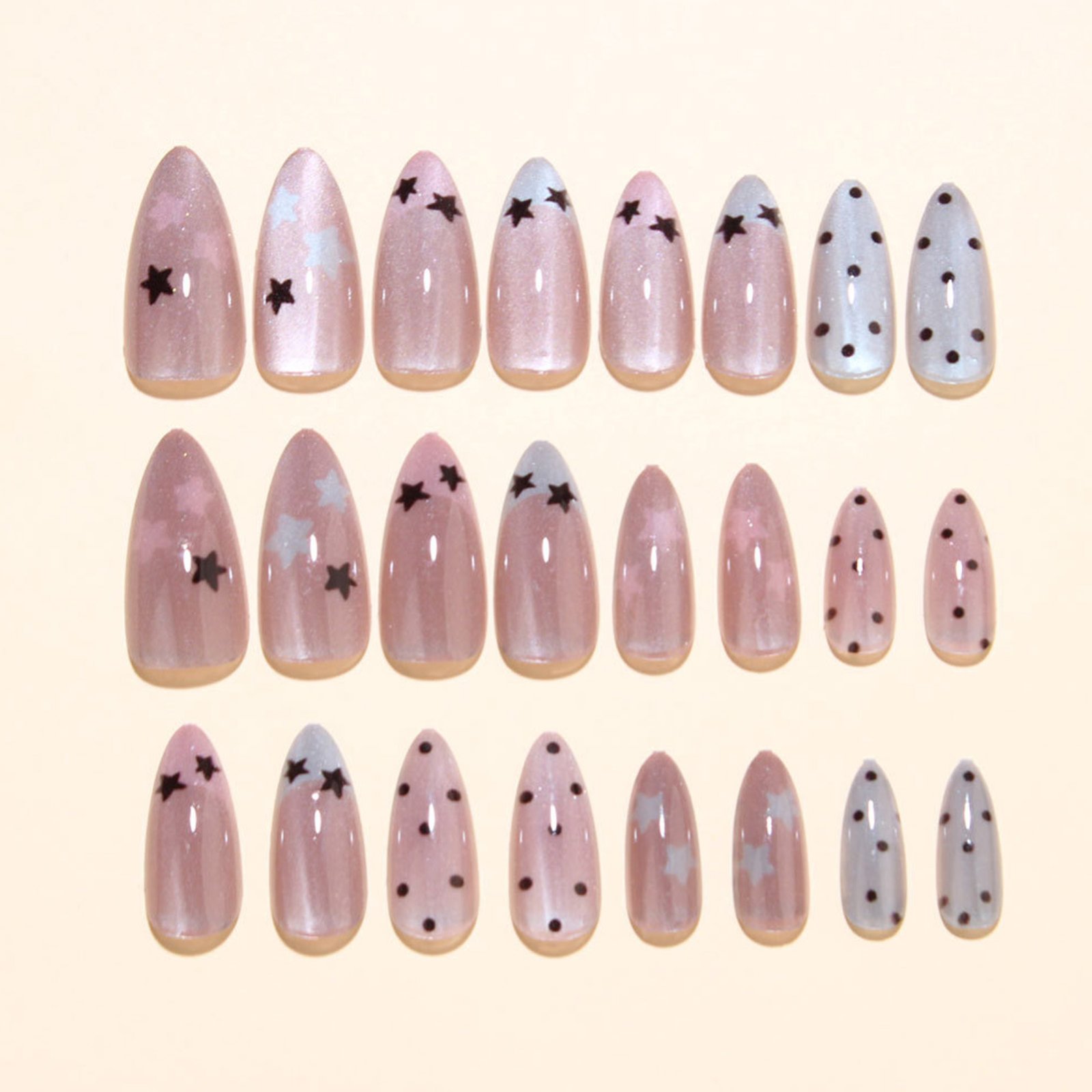 Nude Pink Almond Nails Press O - Nail Art Glossy review and price