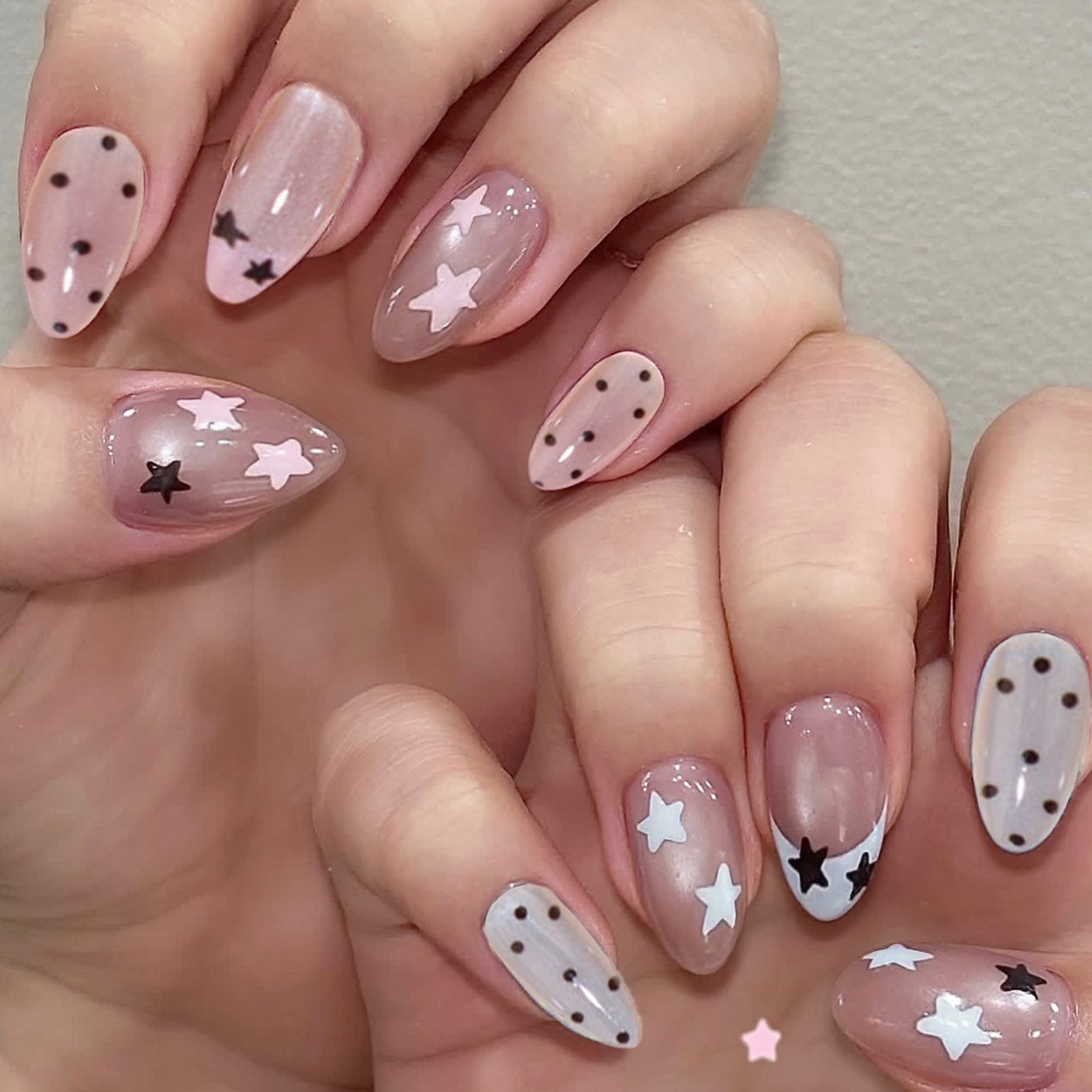Nude Pink Almond Nails Press O - Nail Art Glossy review and price